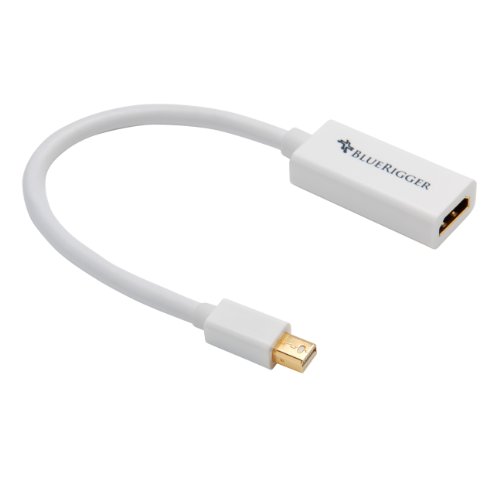 BlueRigger Mini DisplayPort (Mini DP | Thunderbolt) to HDMI Female Adaptor Cable (15cm)