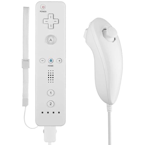 Lyyes Remote Controller for Wii, Wii Remote and Nunchuck Controllers with Silicon Case and Strap for...