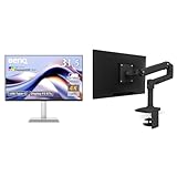 【セット買】ベンキュージャパン BenQ Mac向けモニター MA320U (31.5インチ/4K UHD/USB Type-C(90W給電)+ERGOTRON エルゴトロン LX デスク モニターアーム マットブラック 34インチ(3.2~11.3kg)まで VESA規格対応 45-241-224