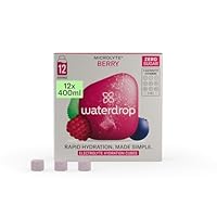 waterdrop® Microlyte Berry - Waldbeere, Sportgetränk mit 4 Elektrolyten, 9 Vitaminen + Zink, veganes Elektrolytgetränk ohne Zucker, 12 Portionen, 6 Liter