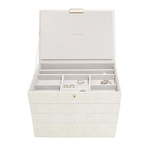 Stackers Lin Avoine Classic Lot de 4 plateaux superposables pour protéger vos bijoux précieux