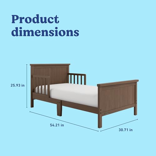 Image of Graco Bailey Toddler Bed (Hazelnut) - Includes Bed Rail on Both Sides, Fits Standard-Size Crib and Toddler Bed Mattress, Baby Safety Alliance Verified, Solid and Sturdy Construction