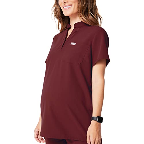 Figs Kitale Maternity Scrub Top For Women – Burgundy, M #TOP28