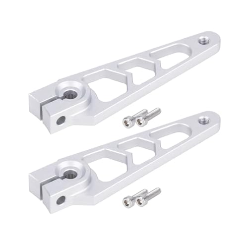 RC �J�[�p�[�c For ProTek For Savox For Futaba 7075-T6 1/10 �A���~�j�E�� 25T �T�[�{�z�[���A�[�� | 40mm 1.57" CNC ���H�A�b�v�O���[�h�T�[�{ RC �N���[���[(Silver,2pcs)