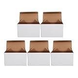 SUPVOX 5 Stück Weiße Versandkartons aus Recycelbarer Wellpappe 16x8x10cm Stabile Aufbewahrungsboxen für Post Lager und Selbstgemacht Verpackung