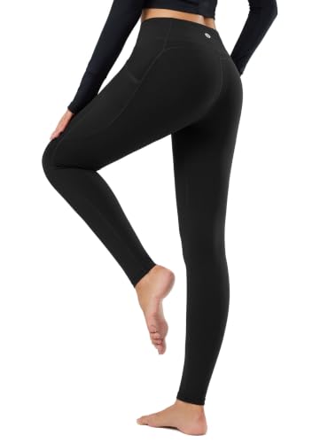 Image of baleaf Women's Fleece Lined Leggings, High Waisted | Thermal Warm Winter Tights, Thick Yoga Pants, Cold Weather, with Pockets