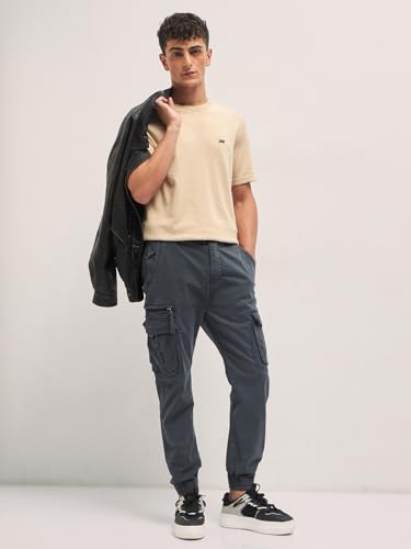 Image of Men's Navy Slim Fit Casual Cargo