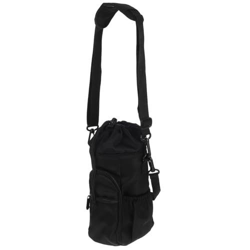 Housse de gourde en tissu Oxford noir avec sangle réglable