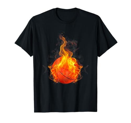 Balón de baloncesto en llamas para los amantes del baloncesto Camiseta