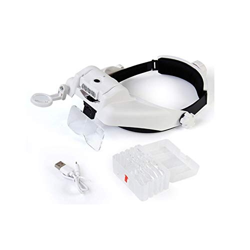 Loupe pour réparation de téléphonie mobile YCQYM avec visière éclairante à 3 LED puissantes