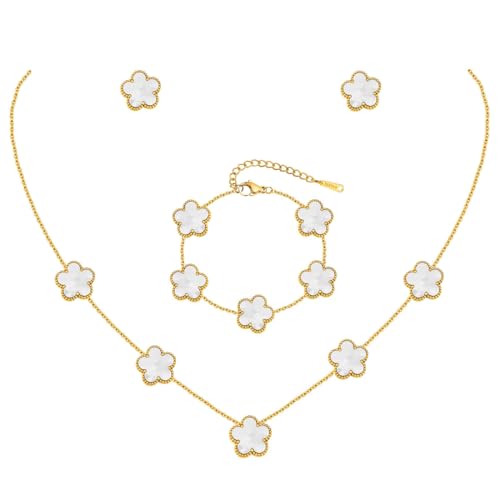 JYIXXZX Ensemble de Bijoux Trèfle à Quatre Feuilles pour...