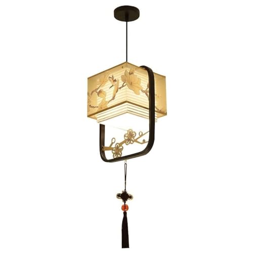 Suspension en fer style japonais, art de l'ombre géométrique et design raffiné pour plafond de salon