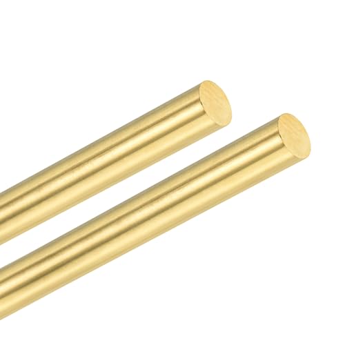 M METERXITY 2-Pack Brass Rod, 6mmx300mm H59 Solid Brass Round Rods for Knife Handle Pins Material Knife Making Supplies/Shaft Pins Crafts/Model DIY, Lathe Rivet Dowel Stock Brass Tube