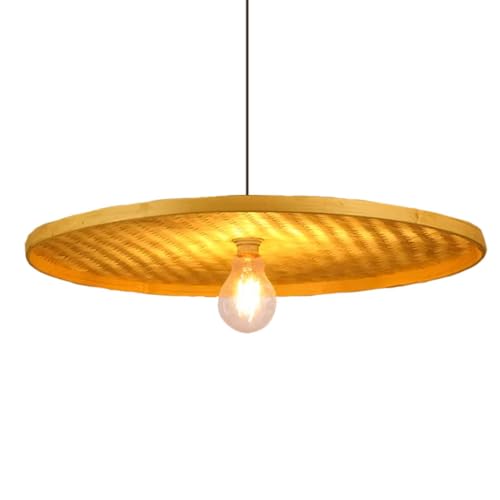 LQZCXMF Suspension En Bambou Massif, Luminaire Artisanal Unique En Osier Ultra-fin, Une Lumière Réglable, Style Rustique Tressé En Bambou, Idéale Pour Une...