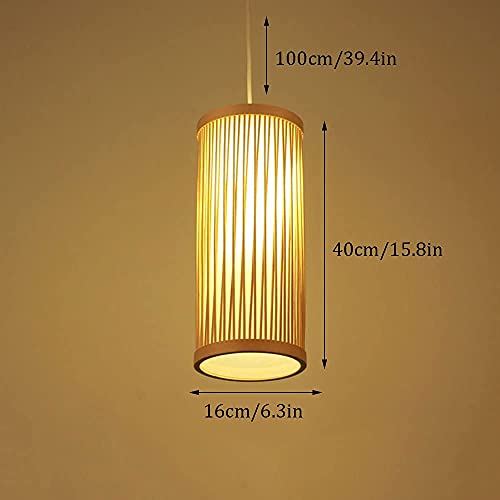 Iluminación colgante de bambú para comedores de diseño japonés zen 8