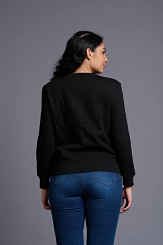 Image of Go Devil Stylish Trendy Regular Fit 100% Cotton Sweatshirt with Round /Crew Neck Full Sleeves, Casual Printed Winter Wear for Women /Girls