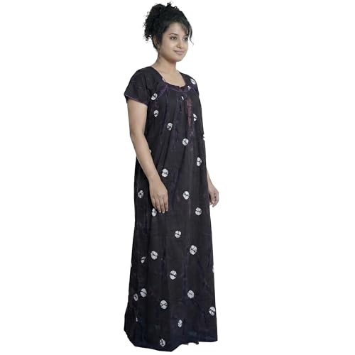 Image of Women's Cotton Printed Maxi Nighty