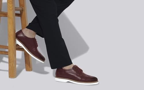 Image of Neeman's Luxe Brogues for Men | Antique Finish Faux Leather (PU) with Mendelian Brogue Pattern | Comfortable Semi-Casual Brogues