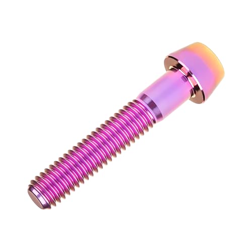 Image of Titanium Ti Bolt M5x9 16 18 20 25 30 35 40 45 50 55 60mm Tapered Head Screws Pack of 4 (M5x30mm, Purple Gold)