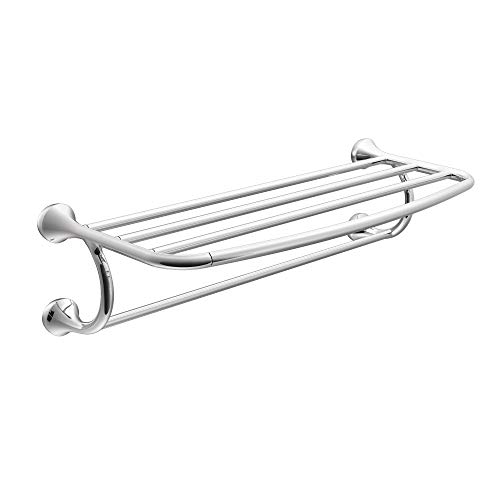 Black Friday Clearance Moen YB2894CH Eva 24-Inch Wide Bathroom Hotel-Style Towel Shelf with Towel Bar, Chrome