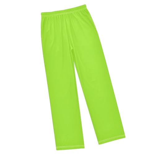 Boccsty Boys Green Lime Yellow Track Pants Toddler Casual Athletic Sweatpants Kids 6-8 Years S