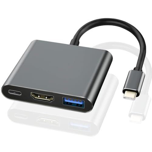 Cable adaptador tipo C a HDtres-en-uno 4K convertidor tipo C a HDMI + USB HD cable de acoplamiento statblack shell línea negra