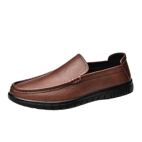 Simple Moccasins Loafer Leather Flexible Resistant Loafers for Men Flat Heel Walking Casual Slip On