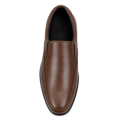 Image of Formal Leather Slipon Shoe for Men | Premium Brown Office and Party Footwear | Comfortable Classic Dress Shoes