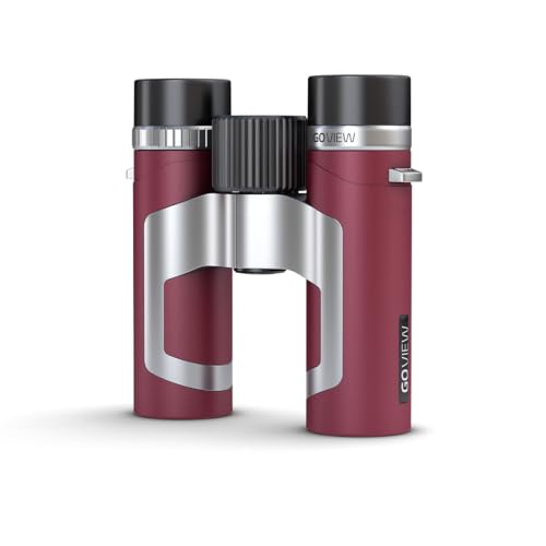 GoView ZOOMR 8x26 kleines, leichtes Fernglas (8-Fach Zoom, Magnesiumgehäuse, inkl. Smartphone-Adapter & Zubehör) Ruby Rot