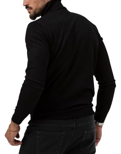 HUNGSON Men's Casual Slim Fit Basic Tops Knitted Thermal Turtleneck Pullover Sweater4
