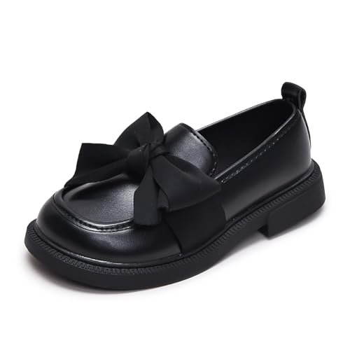 Image of Toddler Girl's Dress Shoes Comfort Bowtie Princess Oxford Style School Uniform Shoes Loafer Flats