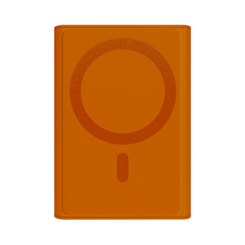 Image of GRIPP Mag Pocket Wallet Card Holder Compatible with Mag-Safe for iPhone 17 /16 /15 /14 /13 /12 Series & All Mag-Safe Phone Cases, Premium Leather, Strong Magnetic Alignment - Orange