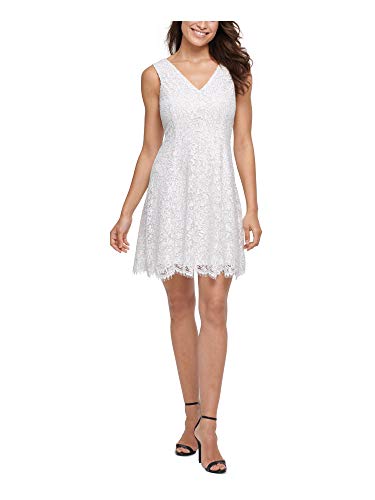 Image of Kensie Women's Sleeveless Fit & Flare Lace Mini Dress