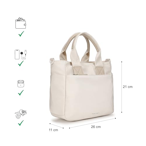 Image of Fastrack Cloud Nylon Satchel Bag | Spacious Main Compartment with Organiser Pockets, External Quick-Access Zipper Pocket, Dual Carry Handles & Detachable Adjustable Webbing Strap with Zipper Closure