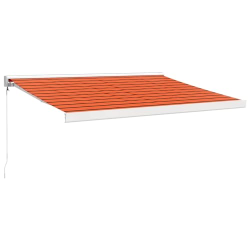 vidaXL Markise, Sonnenmarkise Einziehbar, Gelenkarmmarkise für Terrasse Balkon, Sonnenschutz Terrassenmarkise Balkonmarkise, Orange Braun 3,5x2,5m Stoff Aluminium