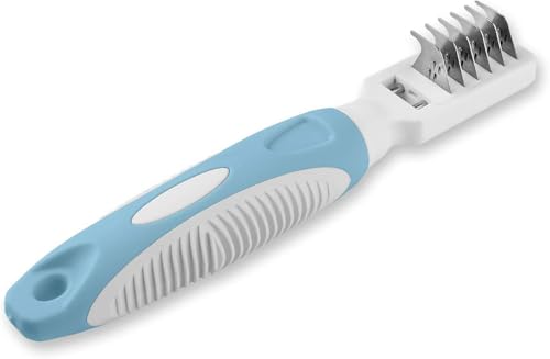 LovinPup Pet Mat Remover – Professional Dematting Comb for Dogs and Cats – Stainless Steel Rounded Teeth for Gentle Knot & Tangle Removal – Dog Dematting Tools & Dog Grooming Supplies