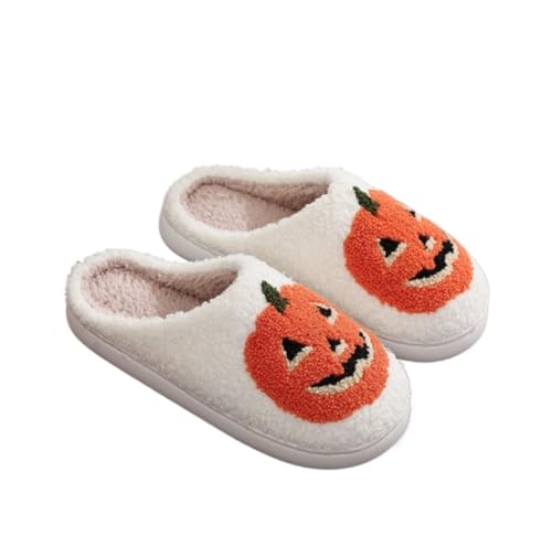Halloween Slippers Ghost Slippers for Women Retro Warm and Cozy House Slippers Halloween Shoes Winter Slippers Spooky Gifts