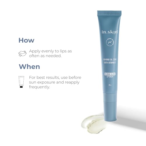 Image of Almond Glow Lip Balm with SPF 40 PA+++ | Hydrating & Plumping Lip Care | Almond Oil & Vitamin E | Repairs Dry, Chapped Lips | Paraben-Free (20 gm)