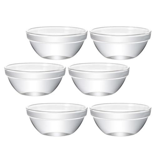 JOINPAYA Molde para Pudín de Vidrio Transparente, 6 Piezas de 9 Cm, Tazones Versátiles para Gelatina, Postres y Servir Comida, Aptos para Almacenamiento y Uso Doméstico
