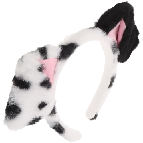 ORFOFE Dalmatinerohren Haarreif Plüsch Stirnband Für Damen Leichtes Hundeohren Kostüm Zubehör Party Cosplay Kopfschmuck Gefleckte Hundekostüme
