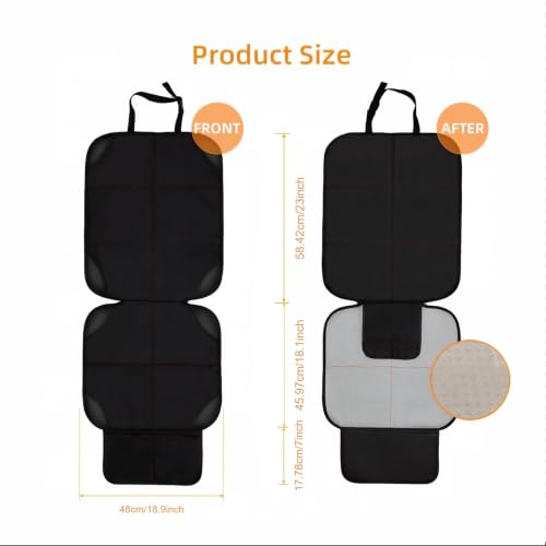 Image of SMART ELF Car Seat Protector, Thickest Padding and Non-Slip Backing 1Pack | Black Red Car Seat Cover with Mesh Pockets, 600D Leather and Fabric for SUV, Sedan, Truck, Easy to Install for Baby and Pet
