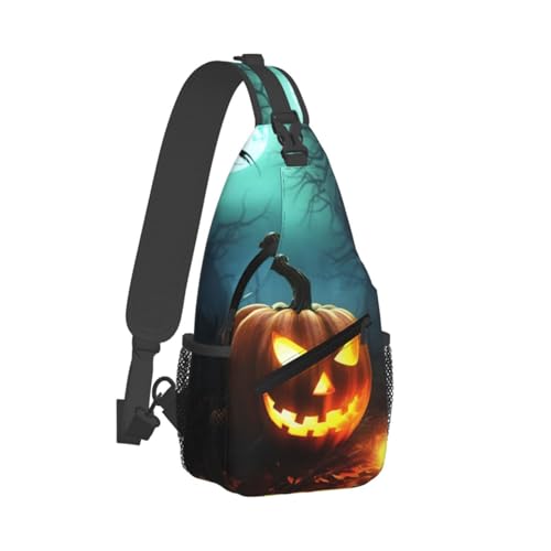 Sling Bag para Hombre y Mujer Negro Crossbody Halloween miniatura 7