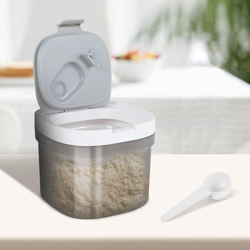 Sutowe Luftdichter Behälter mit Löffel, stapelbare Lebensmittelbehälter mit Deckel, Milchpulver-Formelspender für Kaffee, Müsli, Mehl (800 ml)