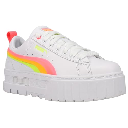 PUMA Womens Mayze Summer Squeeze Perforated Platform Sneakers Shoes Casual - Pink, White, Yellow2