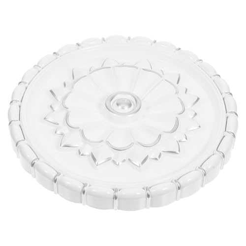 Cabilock Modern Round Ceiling Medallion Wall Applique with Floral Relief DIY Onlay for Living Bedroom Office Decoration Elegant Artistic Wall Ornament