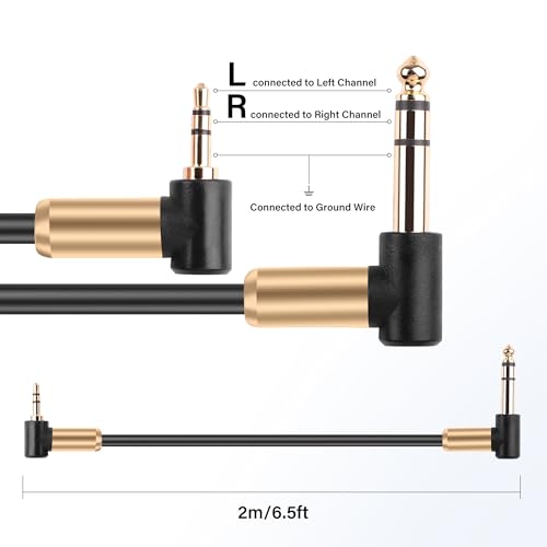 Cable de audio estéreo 3.5mm a 6.35mm 2m miniatura 7