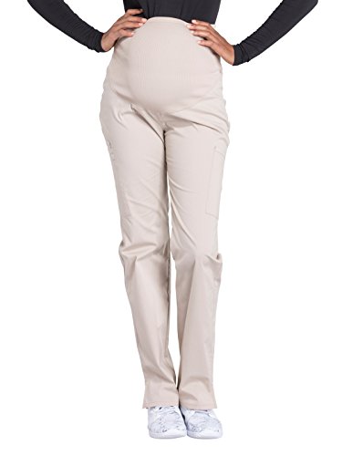 Cherokee Workwear Professionals Maternity Women Scrubs Pant Straight Leg WW220, M, Khaki