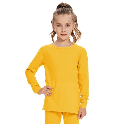 Image of 3T 4T 5T to 12 Years Girls Long Sleeve Shirts Kids Cotton T-Shirt Toddler Basic Crew Neck Top