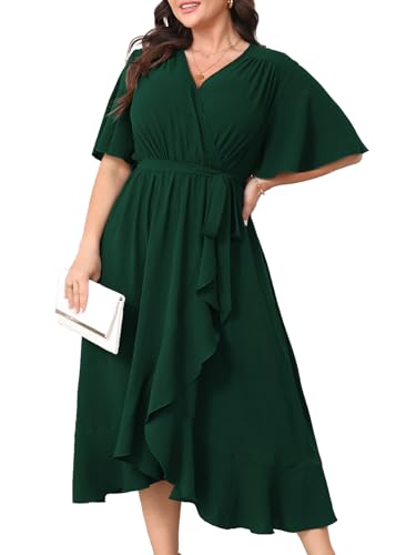 CICIDUDU Plus Size Maxi Wrap Dress
