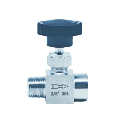 YLQUXEUV 1/8 "1/4" 3/8" 1/2" NPT Mannelijk naar Vrouwelijke Naald Klepkraan 304 Rvs Flow Control Water Gas Olie Propaan (1/4", NPT)